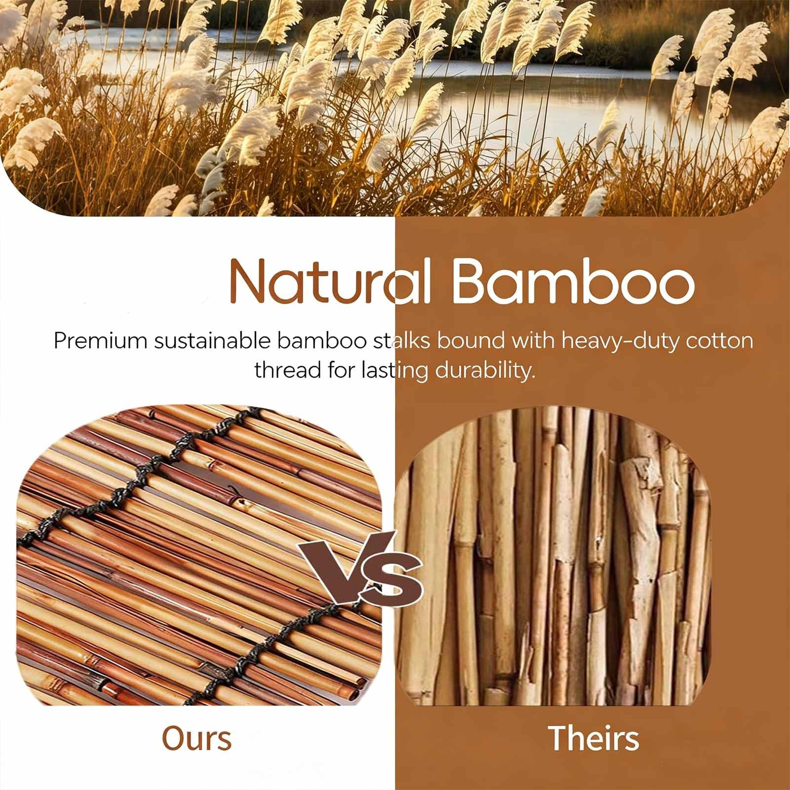 Canisse Brise Vue Bambou 1m 1m20 1m50 1m60 1m80 Hauteur Canisse En Roseau Naturel Cloture Jardin Exterieur Paravent Écran De Balcon Intimité Occultant Clôtures Décoratives(Carbonized,100x250cm)