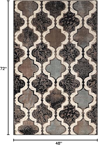 Miniatura 2 de SUPERIOR - Alfombra de área grande para interiores, con respaldo de yute, perfecta para suelos de madera dura, diseño de entramado Viking, 4 x 6