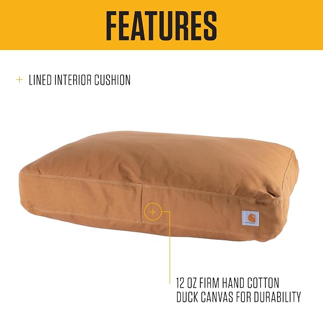 Foto 2 de 6 de Carhartt - Cama de Lona Duradera para Mascotas, Resistente al Agua, Cama Firme para Perros, Vino Profundo…