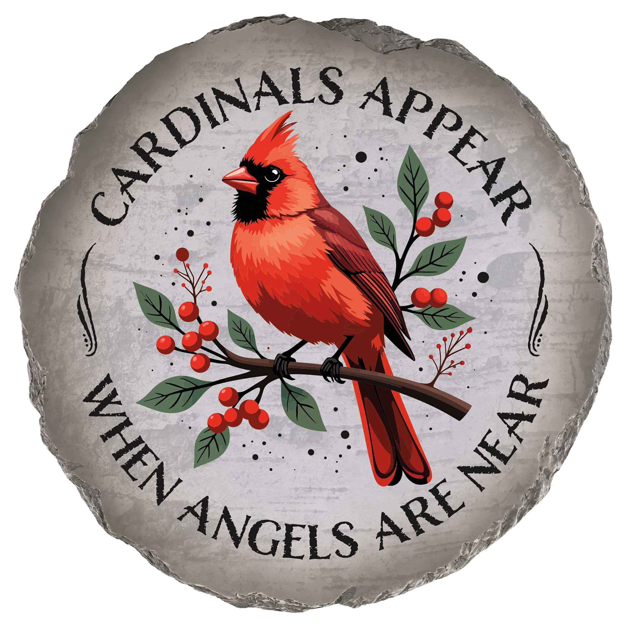 Magnolia Garden 10-Inch Cardinals Appear When Angels are Near Decorative Stepping Stone – Red Bird Memorial Resin Garden Tile – Sympathy & Bereavement Outdoor Accent
