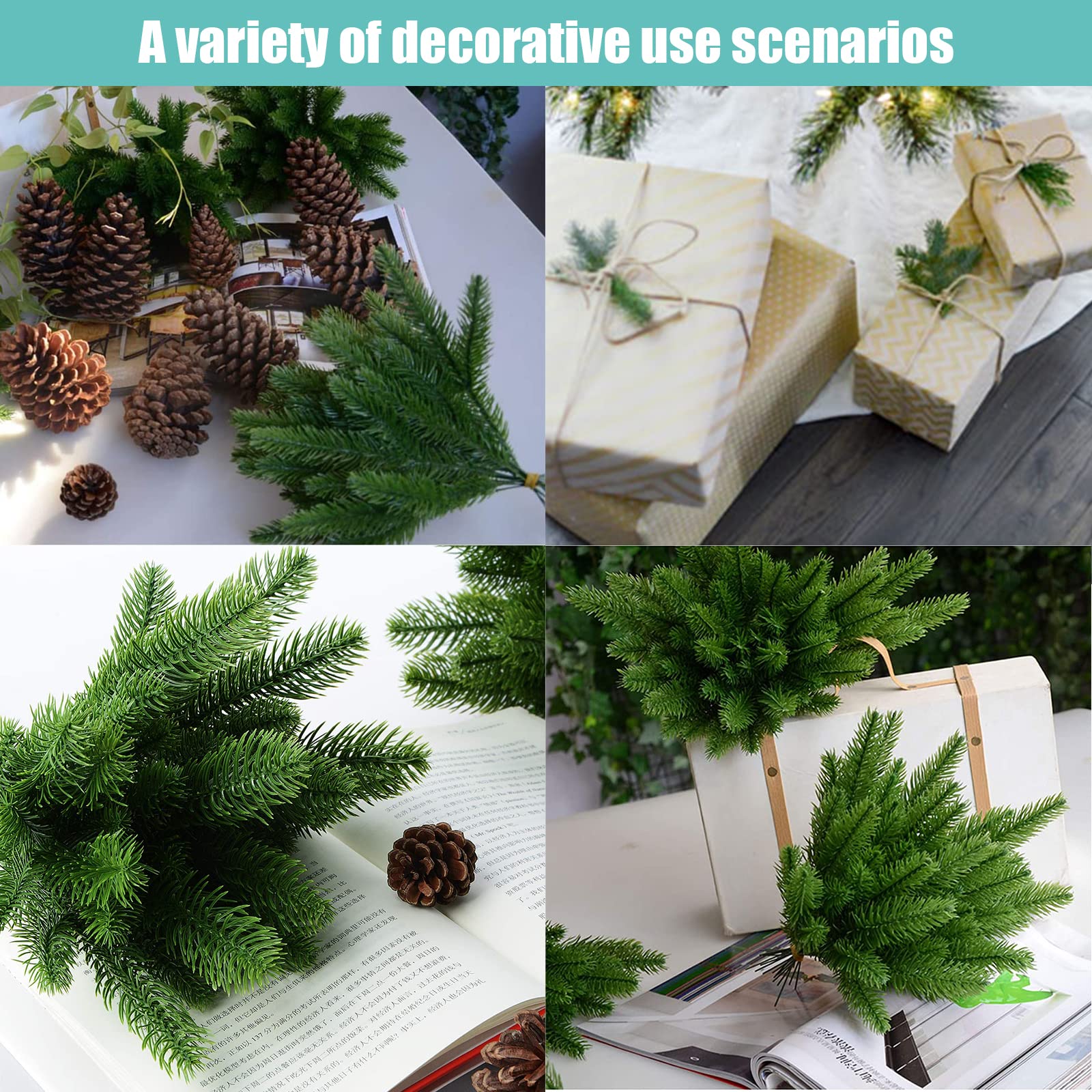 12 Künstliche Tannenzweige - Realistische Weihnachtsdekoration, Je 45 Cm Lang