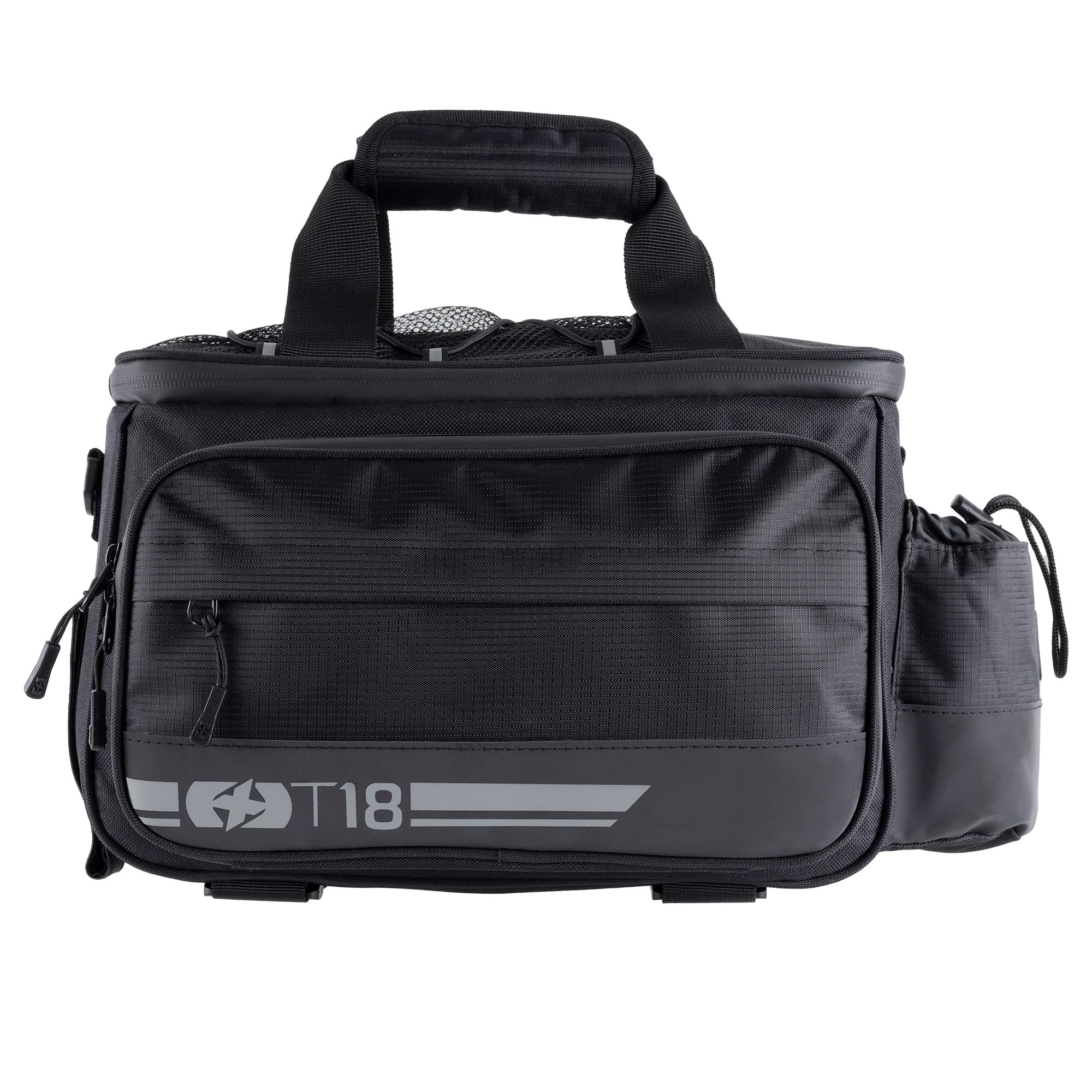 Oxford T-Series T18 Quick Release Cycle Rack Top Bag with Panniers, 18l, Black