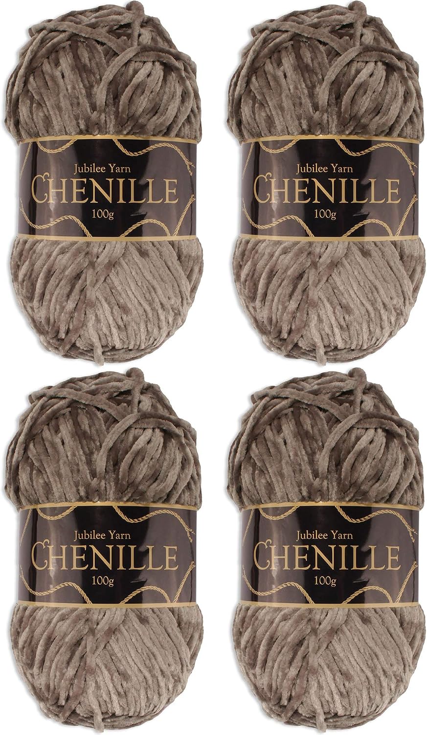 JubileeYarn Chenille Yarn - Worsted Weight - 100g/skein (4 Skeins, 112 Nimbus)