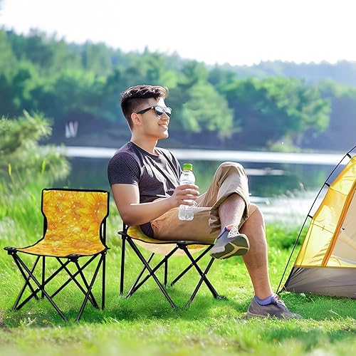 Miniatura 8 de Beautiful Sunflower Glittering Foldable Camp Chairs for Adults Ultra Lightweight Youth Camping Chair with Carrying Bag Outdoor Chair for Camp Sports