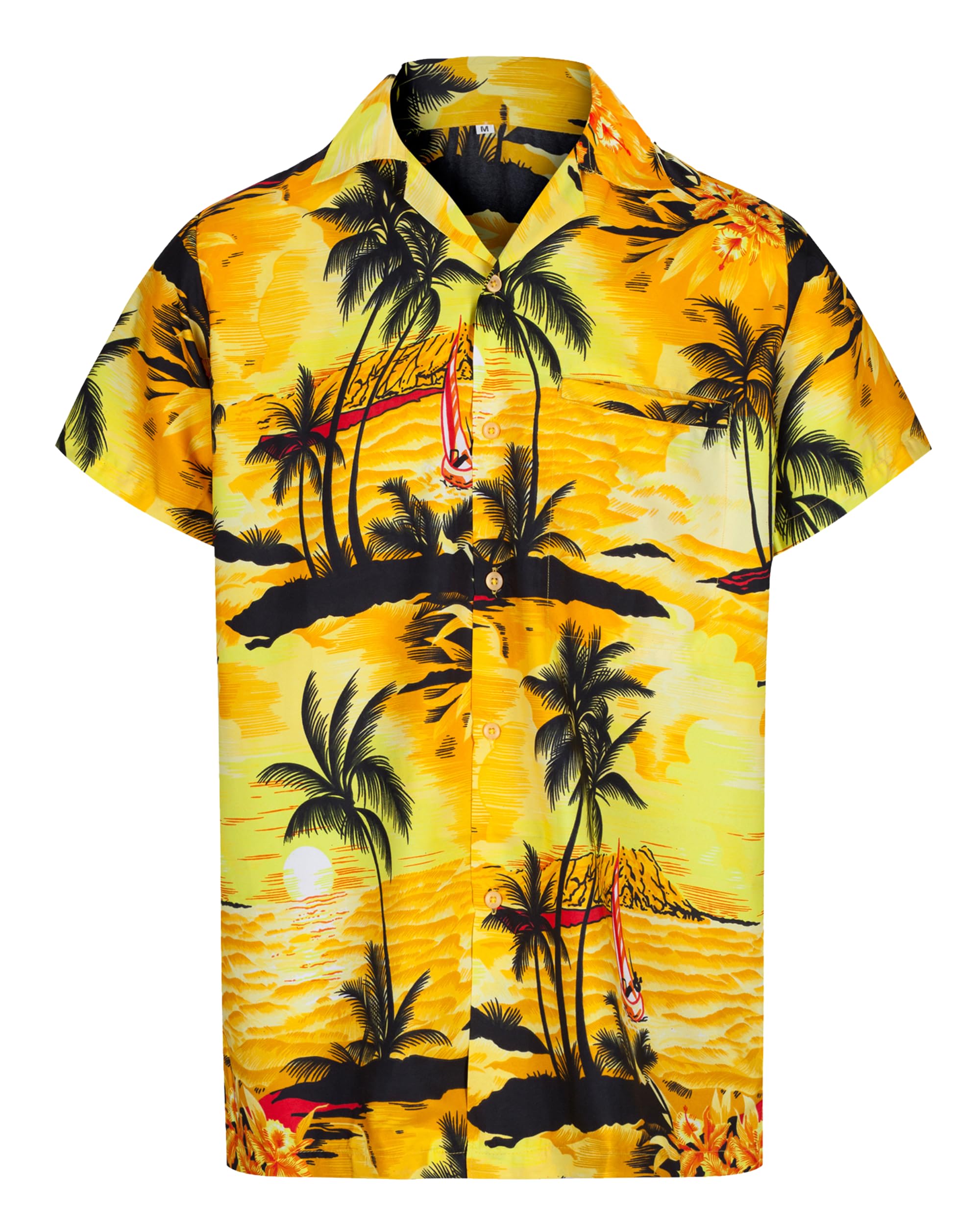 REDSTAR Camisas Hawaiana para Hombre - Camisas de Manga Corta con Estampado Floral Tropical para Disfraz Hawaiano - Camisa de Verano Hawaiana para Despedida de Soltero o Fiesta de Playa