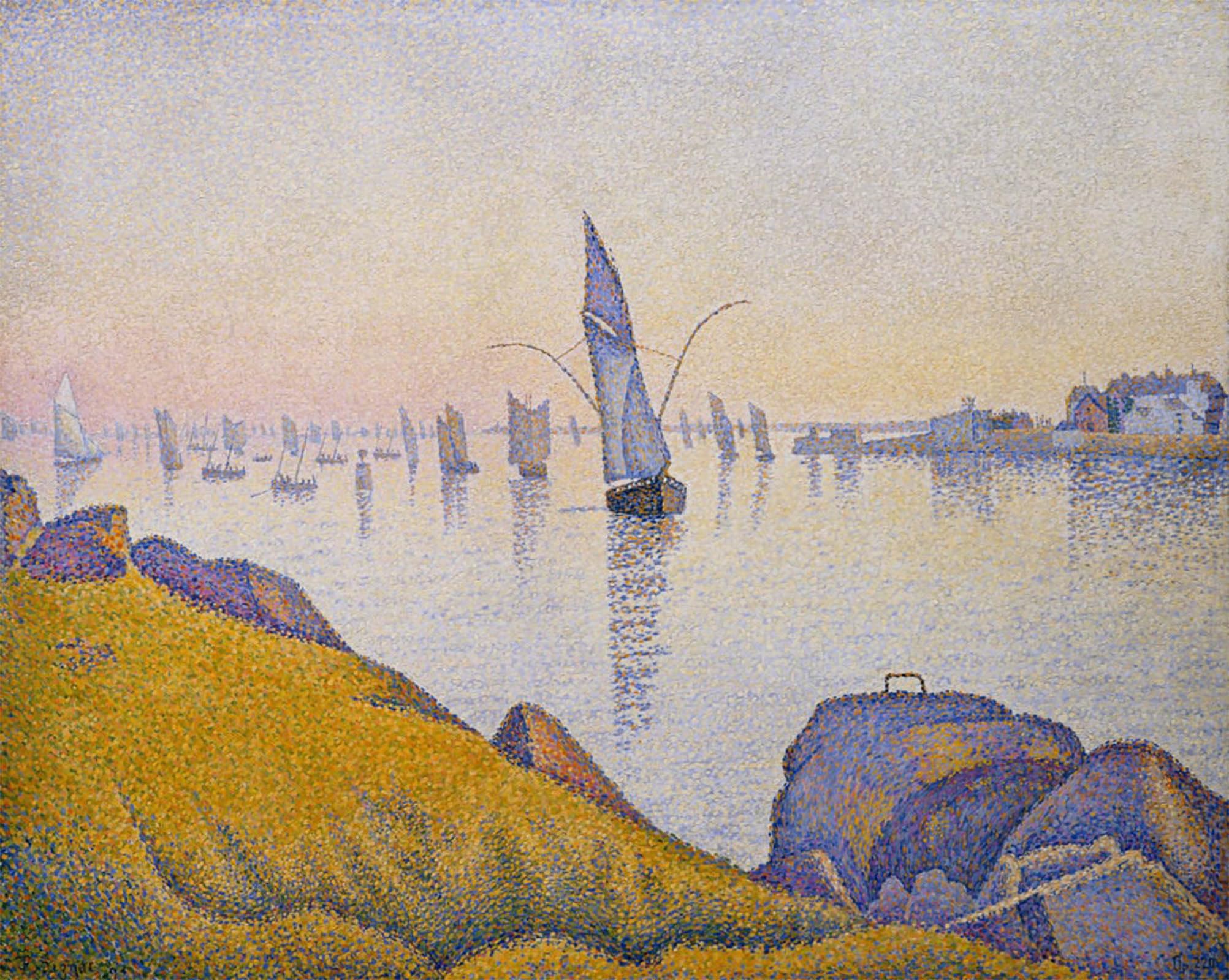 POSTERIIk Vintage Art Print Images Pictures Print Evening Calm Concarneau Opus by Paul Signac Modern Colour Posters for Office Home Decor 60x90cm