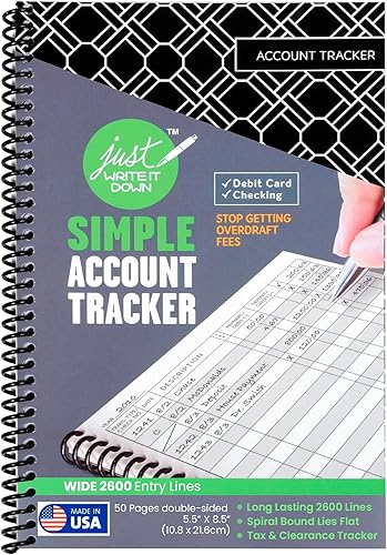 The Superior Register Cuaderno para el registro de cheques y tarjetas de débito, sencillo cuaderno de control de cuentas y contabilidad financiera,