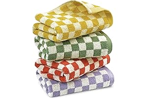 Hand Towels for Bathroom 4 Pack: Soft and Absorbent Retro Bath Towels