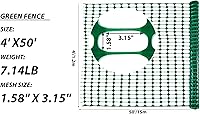 Vista 4 de PotatoLife Valla de seguridad de malla de plástico, rollo extra fuerte de 4 x 50 pies con 100 bridas, red temporal reutilizable para valla