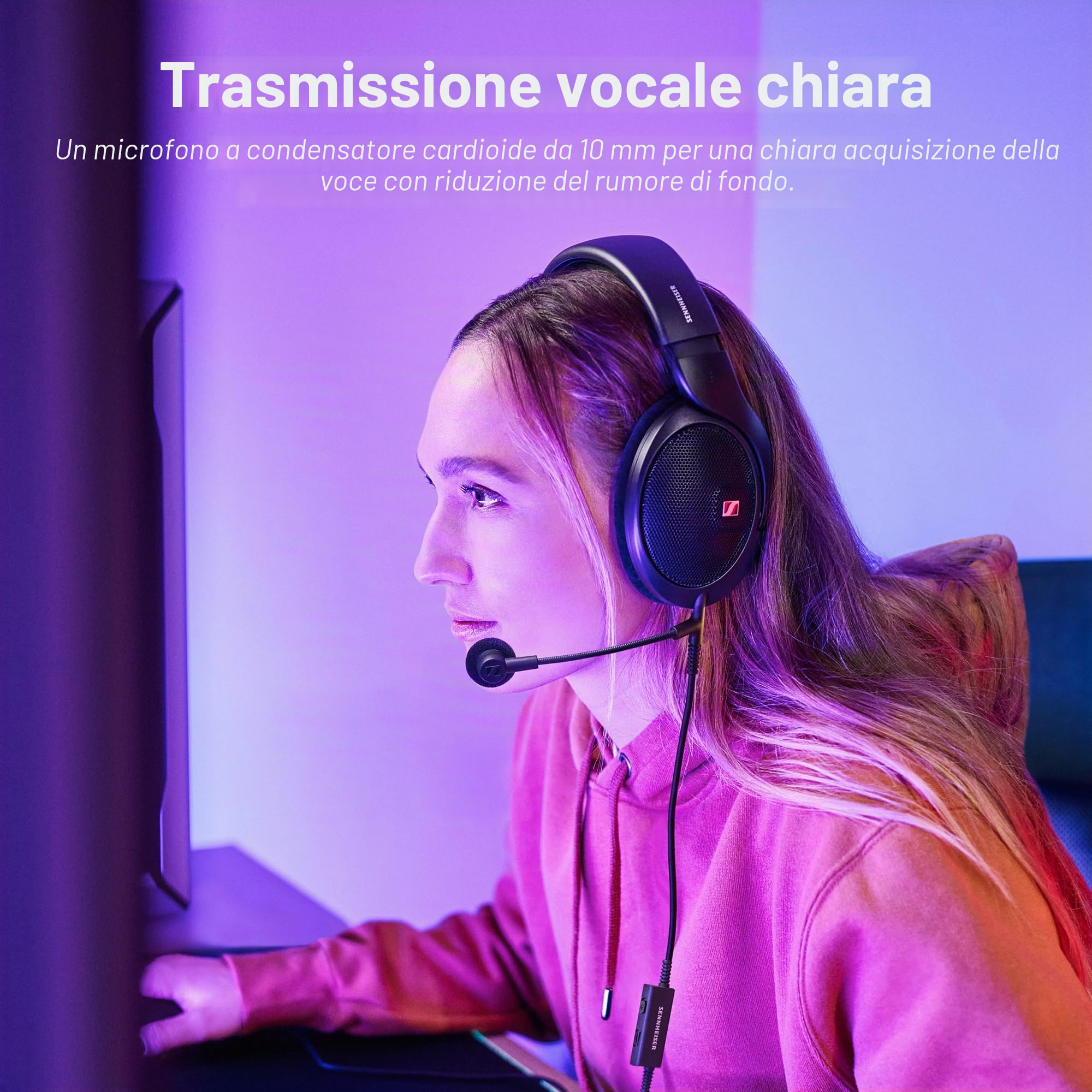 Sennheiser HD 500 BAM, microfono a braccio plug-in per gaming e chiamate, con controlli volume e muto, jack analogico da 3,5 mm, per cuffie HD 560S, HD 505, HD 620S e altri