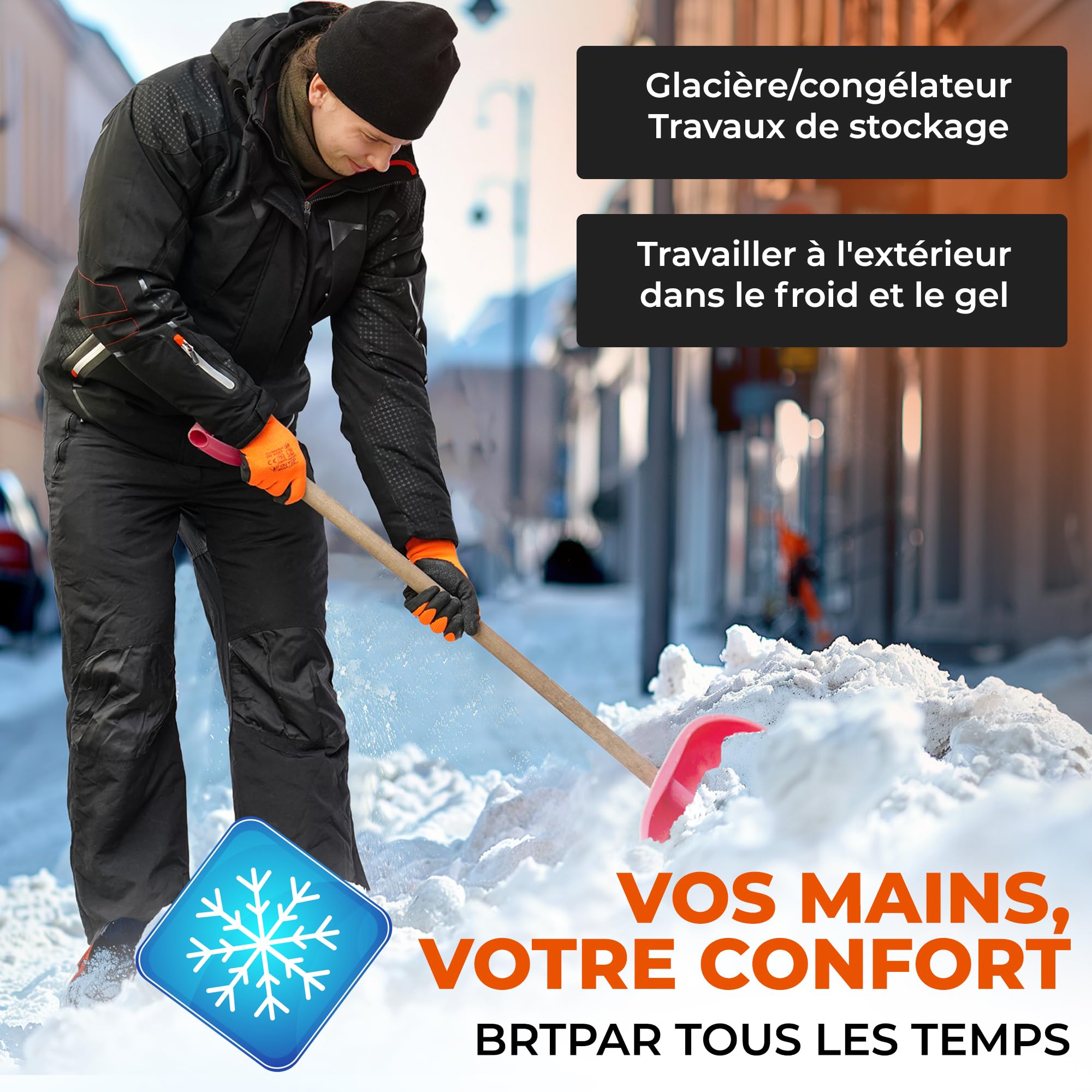 Gant Hiver Homme (48 Paires) Thermique Taille 10-XL | Gant Thermique Anti Froid avec Latex, Gants de Travail, Gants Hiver Homme Travail Anti Coupure