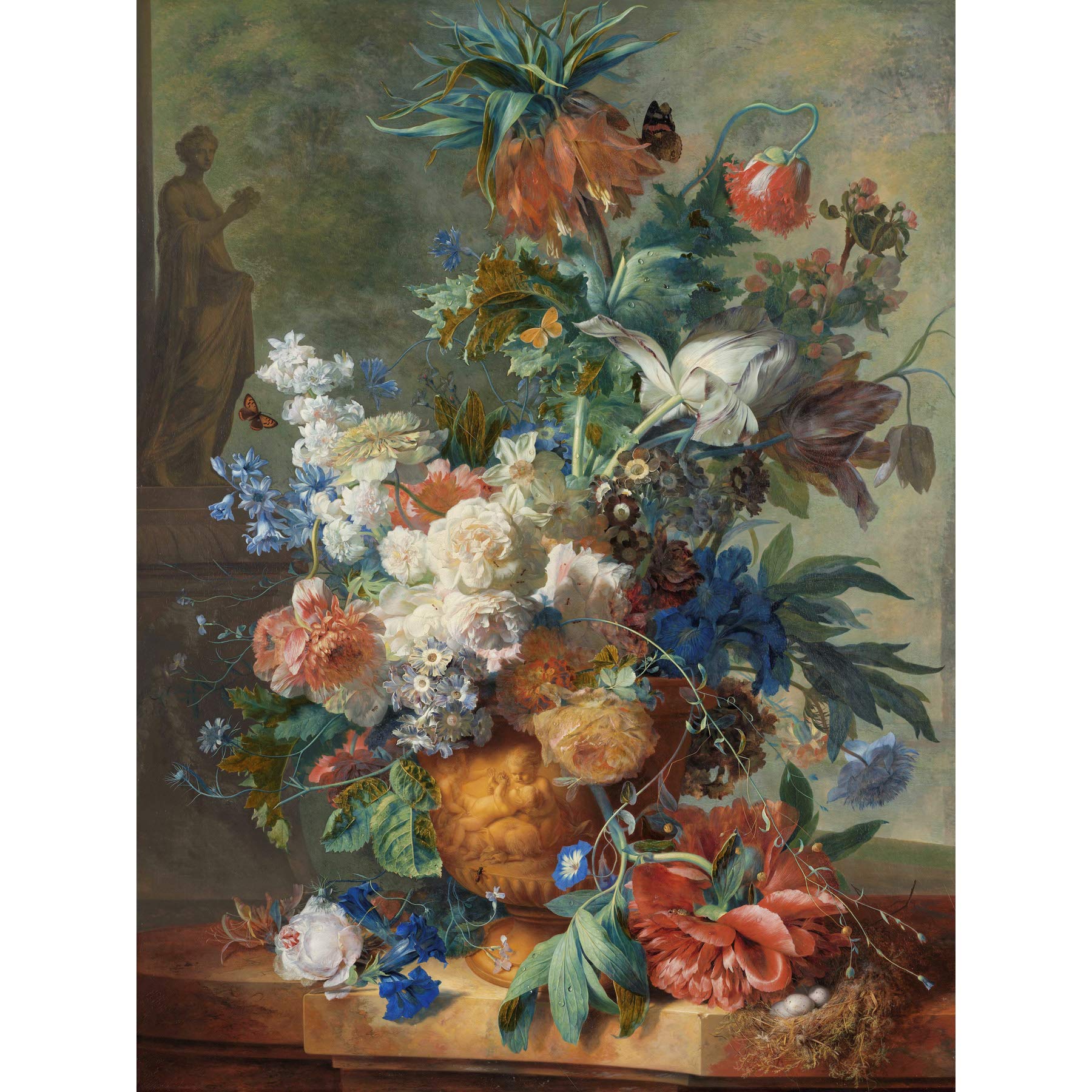 Artery8 Jan Van Huysum Still Life With Flowers Painting Large XL Wall Art Canvas Print