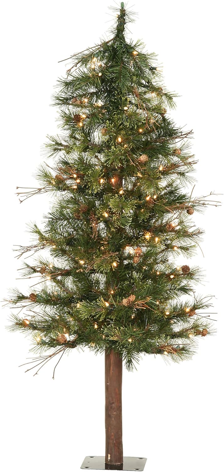 Vickerman 6' Mixed Country Alpine Artificial Christmas Tree, Clear Dura-Lit® Mini Lights - Faux Christmas Tree - Seasonal Indoor Home Decor