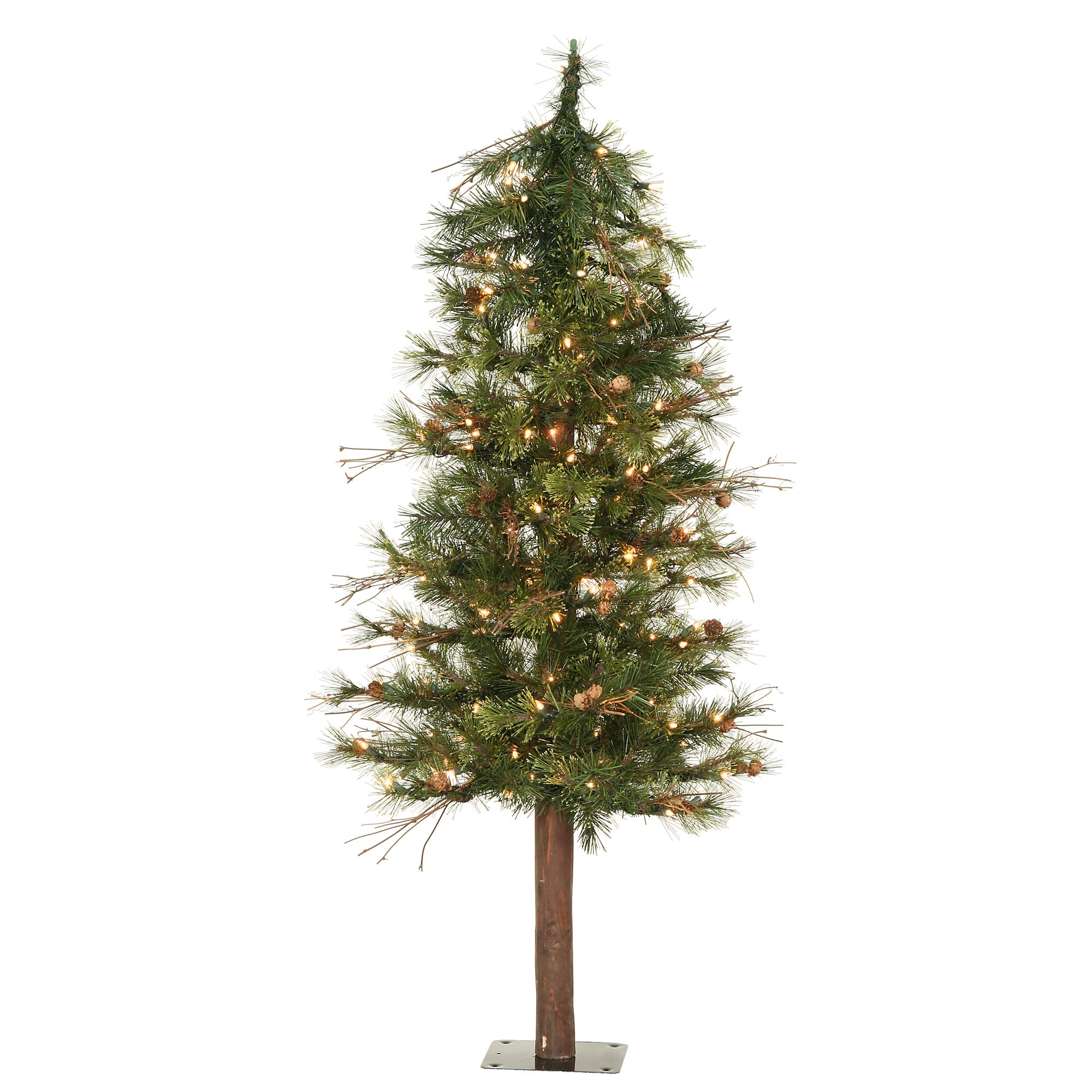 Vickerman 6' Mixed Country Alpine Artificial Christmas Tree, Clear Dura-Lit® Mini Lights - Faux Christmas Tree - Seasonal Indoor Home Decor