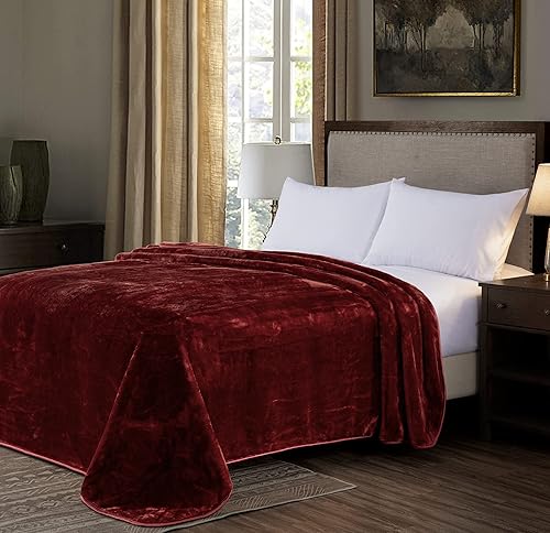 Vista 117 de Chezmoi Collection Manta pesada de una sola capa, 9 libras, estilo coreano, de visón Raschel, gruesa y sedosa, 26.46 oz/m², 85 x 95 pulgadas