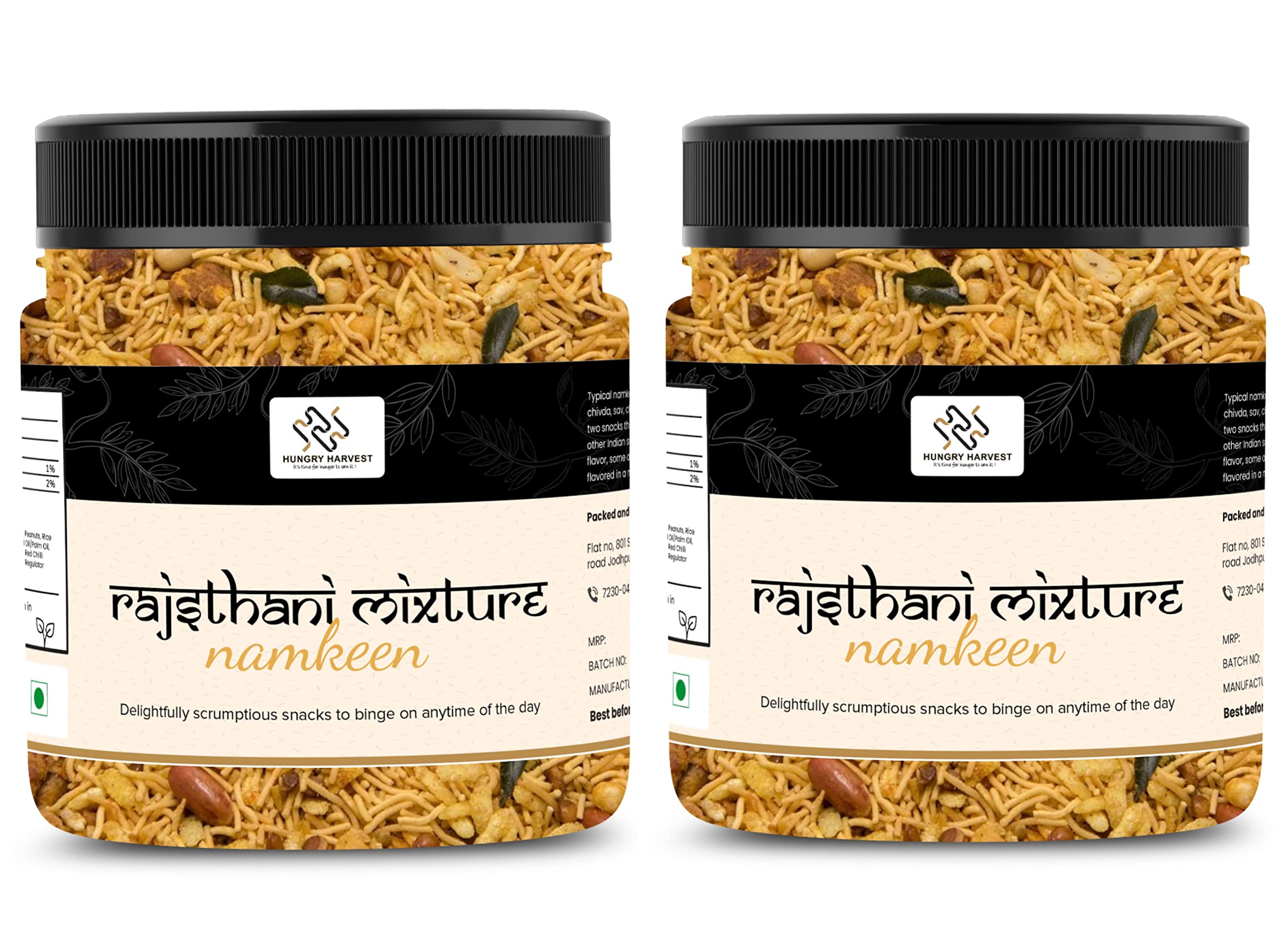 Hungry Harvest Rajasthani Mixture NAMKEEN (Delicious Normal Spicy)[Speciality of Jodhpur] Rajasthani Handmade/Homemade Special Mixture Namkeen| Jar Pack| (400 Grams (Pack of 2 of 200 Grams)) (B09WVZCHD3) Amazon Price History, Amazon Price Tracker