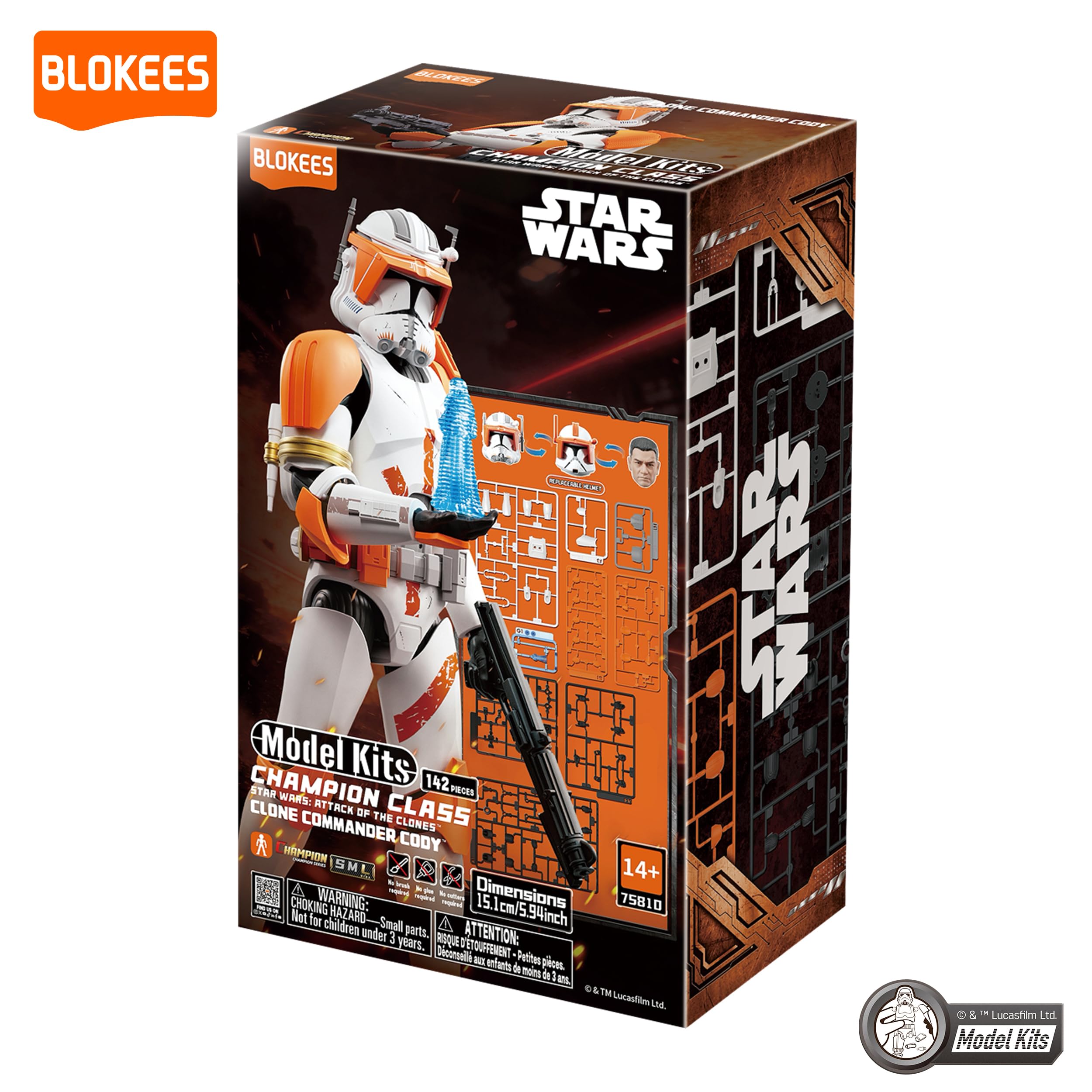 BLOKEES - Classe Campioni - CC10 Star Wars: L'attacco dei cloni - Comandante Cody - Assemblaggio richiesto - 14+