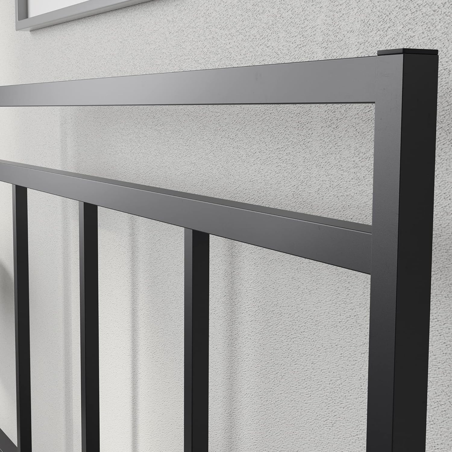 Sauder Cannery Bridge Twin Platform Bed with Headboard, Black Finish