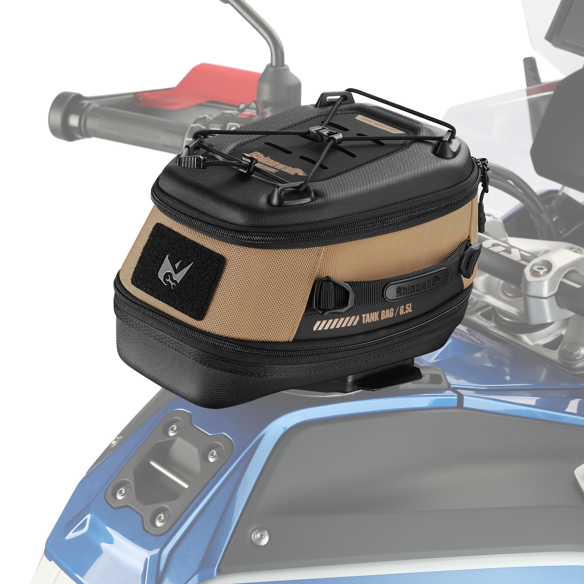 Amazon | Rhinowalkバイク用タンクバッグ 防水 容量可変(5L-6.5L)超強