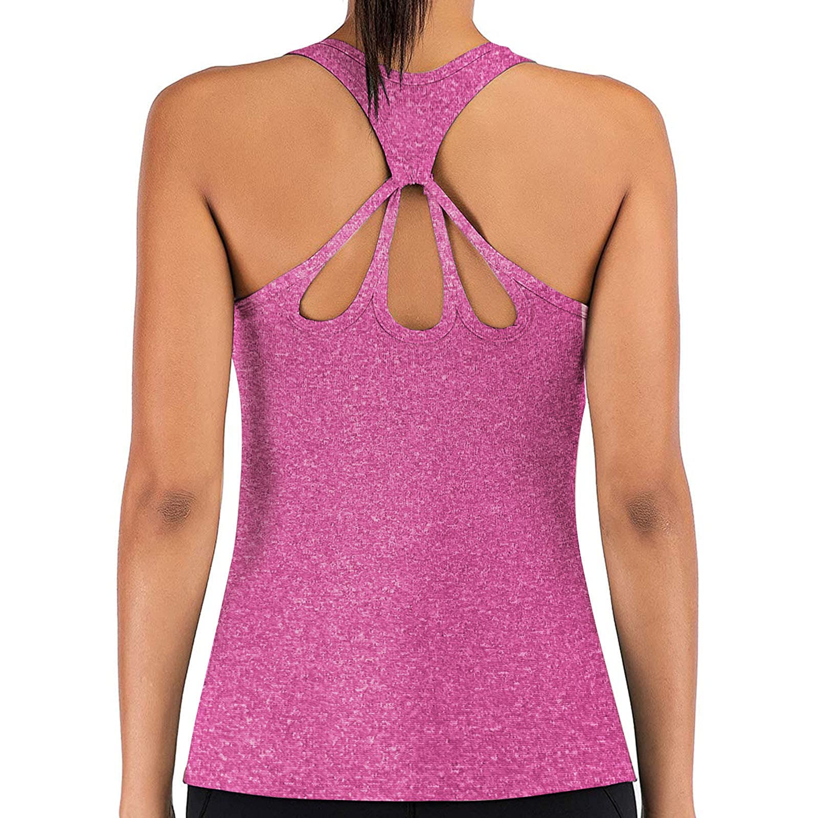 Padaleks Womens Workout Top Sleeveless Backless Summer Shirts Vest Racerback Sports Yoga Tank Tops Activewear