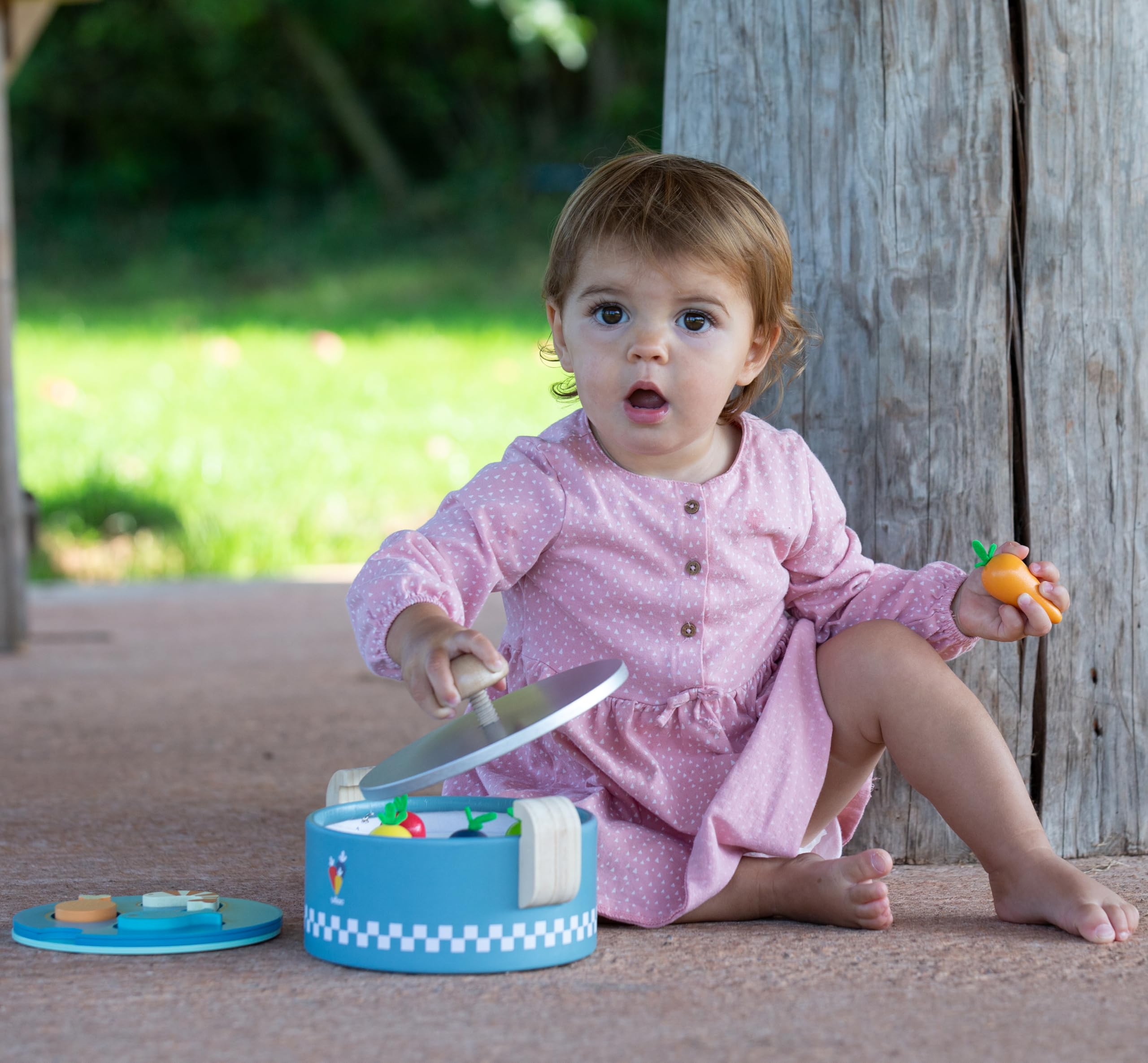 Popotte Minus Cuisine et Éveil Jouet en Bois Bébé Dès 18 Mois Jeu Éducatif | Ustensiles miniatures inclus | stimule imagination et imitation | adapté aux petites mains | idée cadeau naissance originale