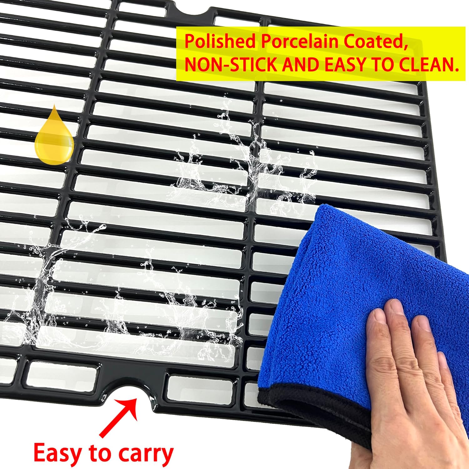 Direct Store Parts DC120 Polished Porcelain Coated Cast Iron Cooking grid Replacement for Ducane, Uniflame Gas Grill