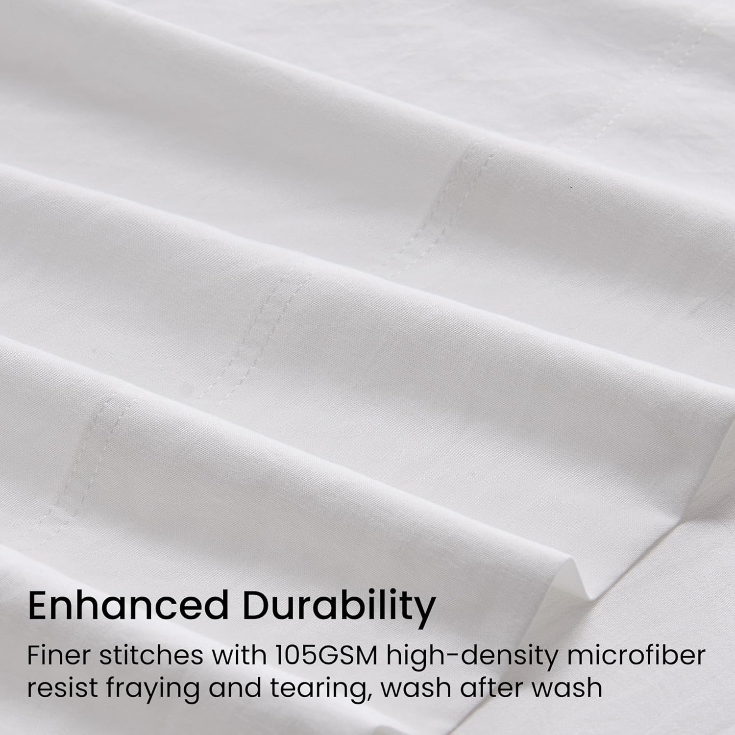 GOKOTTA 4 Pcs Full Size Bed Sheets, 10"-15" Deep Pocket Full Sheets with Elastic Corner Straps, Brushed Microfiber Polyester - Ultra Soft, Hotel Luxury, Wrinkle Free, Breathable, Anti-Rip - White - Image 4