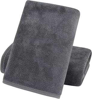 KinHwa Microfiber Hand Towels for Bathroom Soft and Absorbent Face Towels for Bath, Spa, Gym 16inch x 30inch 2 Pack Gray