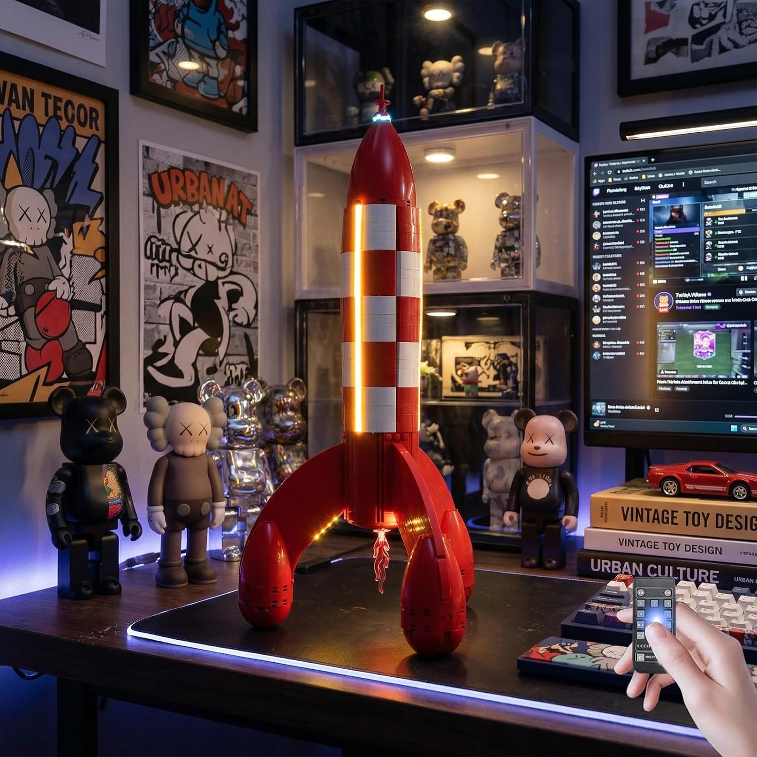 Nitemode LED Light Kit Compatible with Lego Tintin Moon Rocket 21367 Building Blocks, Upgrade Remote Control, Lights Only, Model Set Not Included