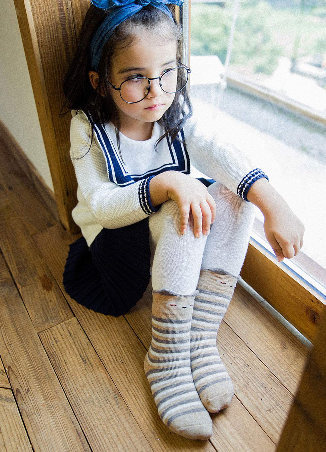 LOFIR Calzini Termici in Cotone per Bambina Calzini caldi invernali, Novità Crew Calze Caldo per Ragazze Bambine Bambini 2-11 anni, taglia 20-34, 6 paia