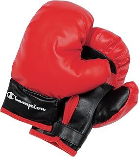 Champion Boxing Gloves for Kids Aged 3-10 (Red/Black), Soft Padded Youth Boxing Gear for Beginner Training, Punching Bag Workouts, Punching Mitts for Kickboxing Practice