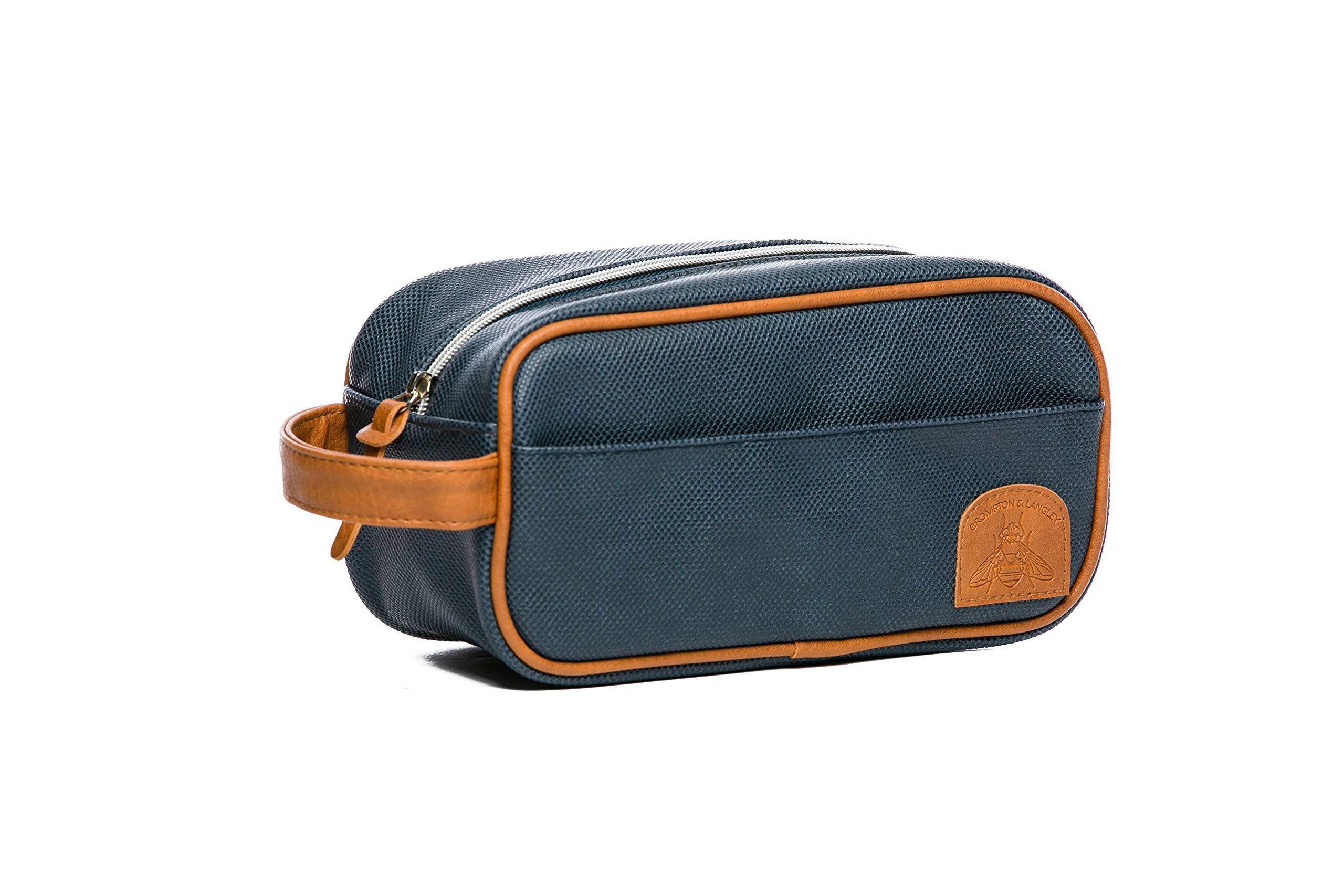 Danielle Creations Brompton Plus Langley Navy Plus Tan Bee Small Wash Bag
