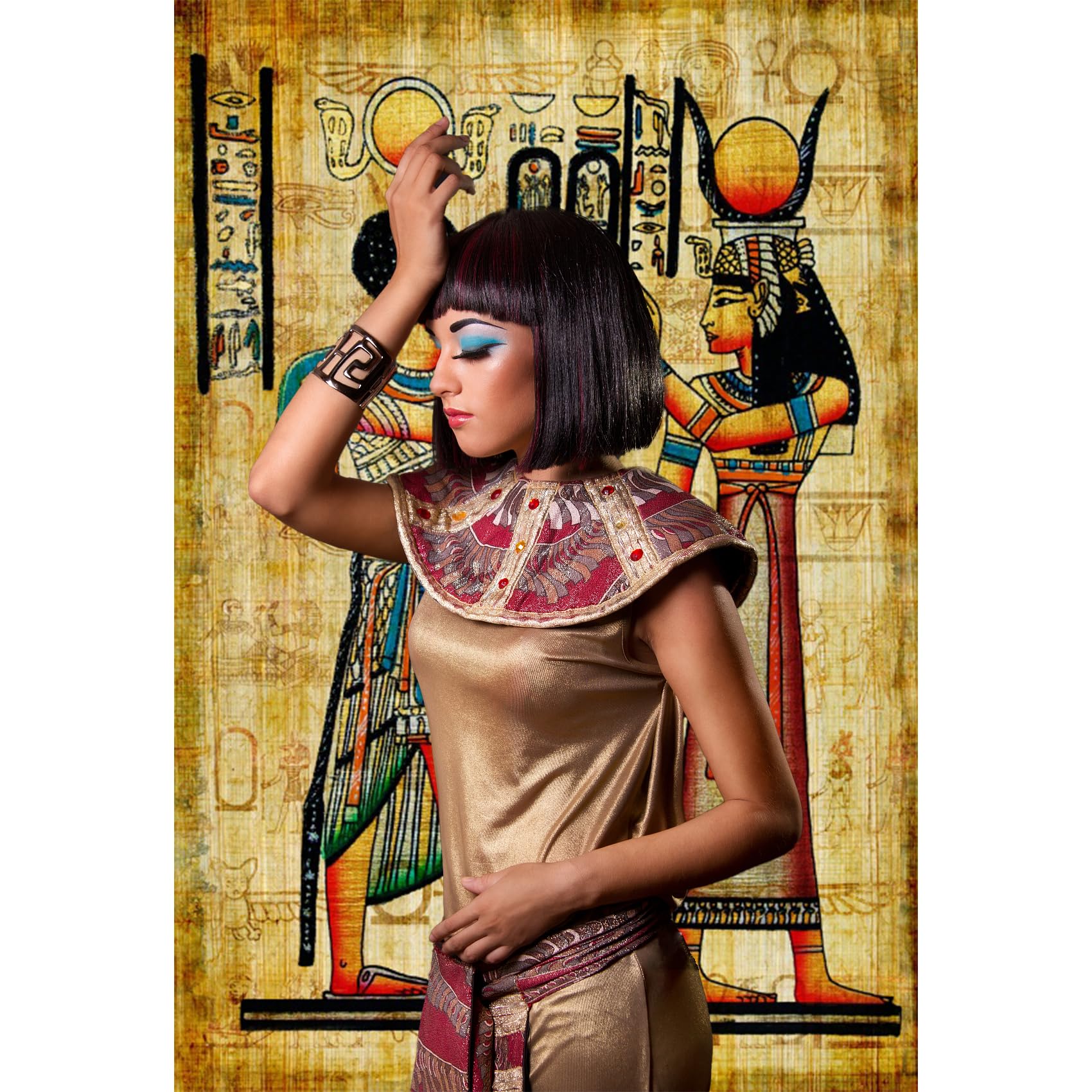 Ägyptische Königin Prinzessin Cosplay Zubehör Halb gesichts maske Hals  Kragen Gürtel Armbänder Halloween Party Cleopatra Kostüm Requisiten -  AliExpress, image size:1700x1700