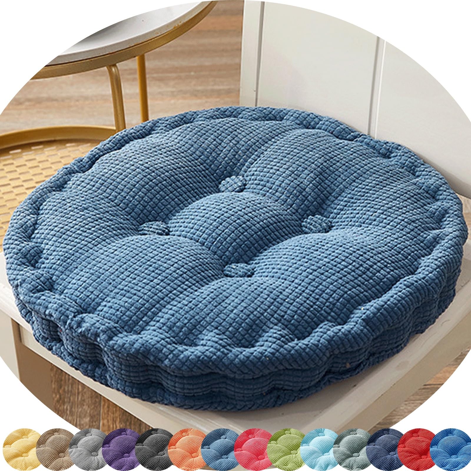 Mcndsi A7 Chair Cushions Round Furniture 16/18 Inch Outdoor/Indoor Round Seat Cushions Round Patio Chair Pads For Outdoor Furniture(,18X18inch/45X45cm)