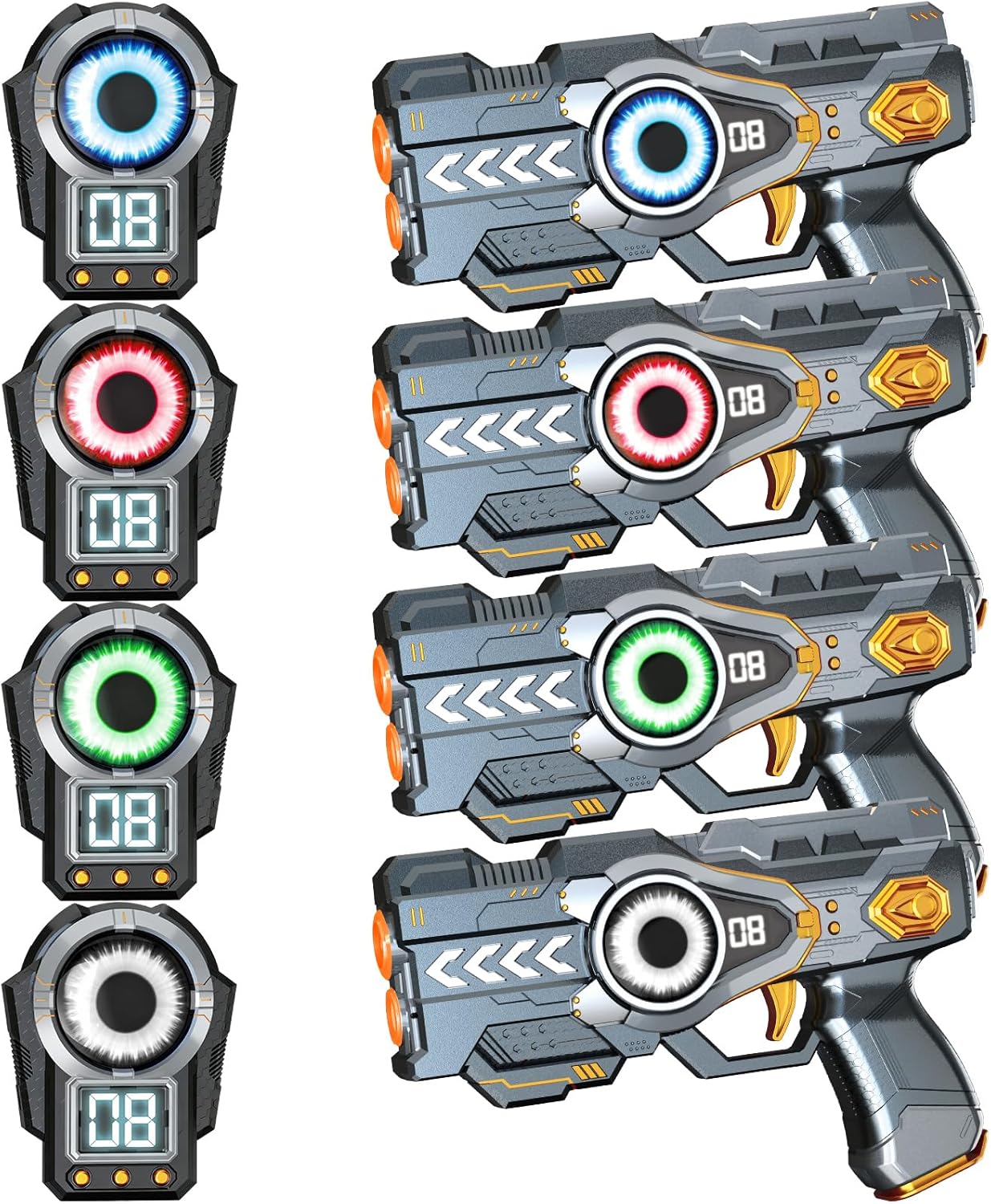 Laser Tag Guns Set of 4, Laser Tag Game for Kids LED Score Display Vests Gifts for Kids 8 9 10 11 12+ Year Old Boys Girls Teens Adults, Birthday Gift Cool Outdoor Indoor Toys for Boy Girl Ages 8+