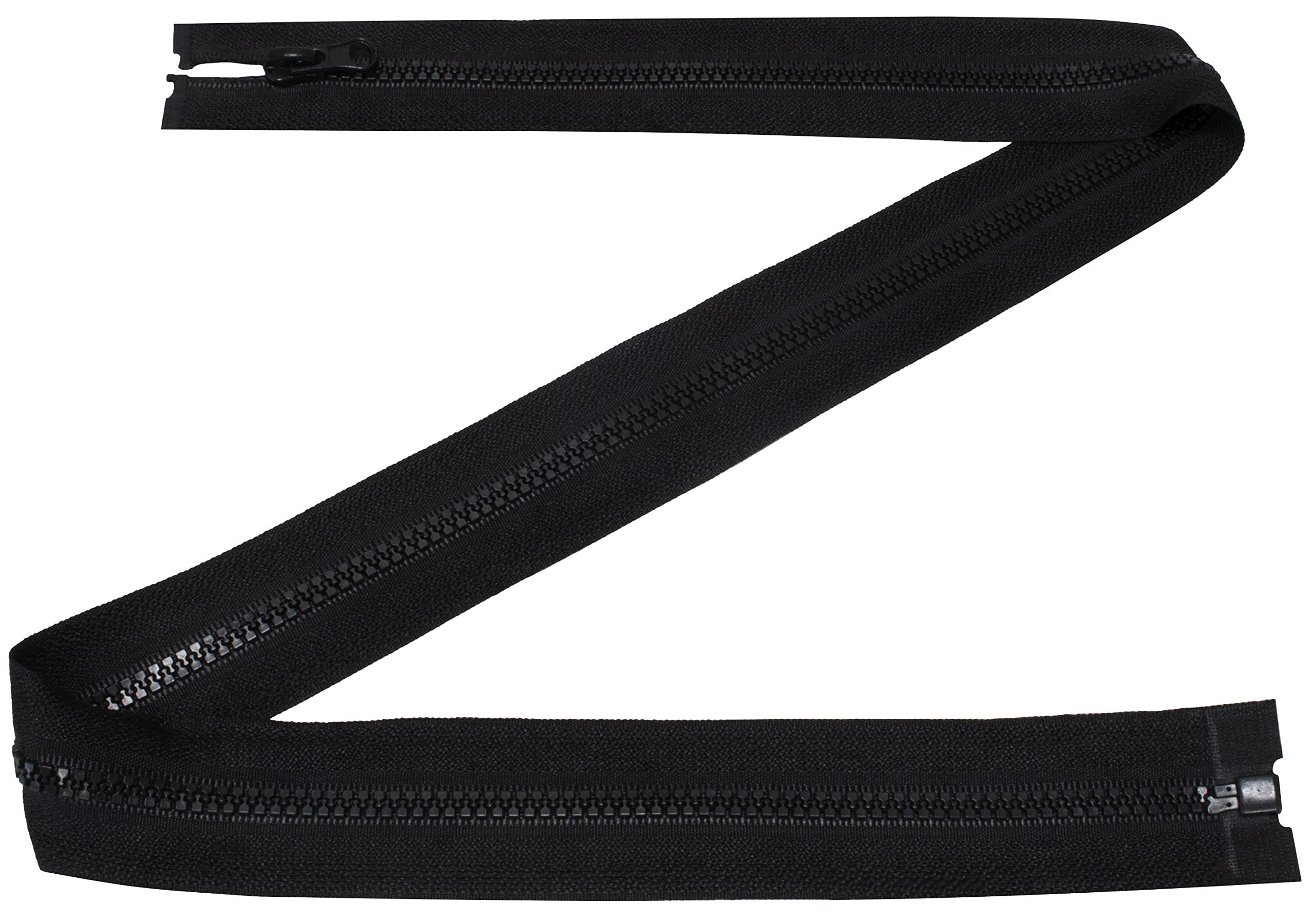 Aerzetix - C63875 - Set di 2 Cerniere Lampo iniettate N°3 65cm separabili - tiretto Decorativo - cursore in Metallo - Colore Nero - Rete Scorrevole Cucito Abbigliamento merceria Giacca