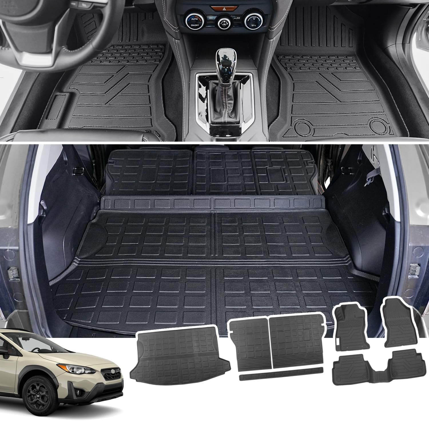 xipoqix Floor Mat Trunk Mat Backrest Mat Compatible with