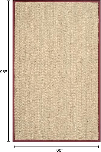 Miniatura 146 de Safavieh Colección de fibra natural NF115P - Alfombra (fibra natural), color gris, Fibras naturales beige, (Natural/Beige),Natural/Negro,Natural