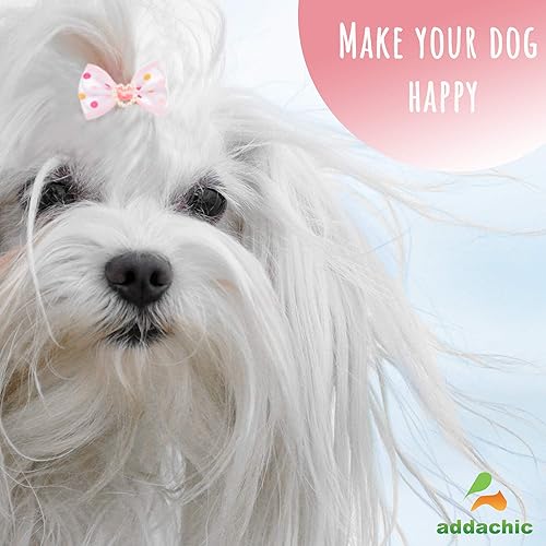 Miniatura 8 de Addachic 70 lazos para perros con bandas de goma fuertes y perlas de diamantes de imitación 30 pares de lazos para el pelo de perros pequeños hechos