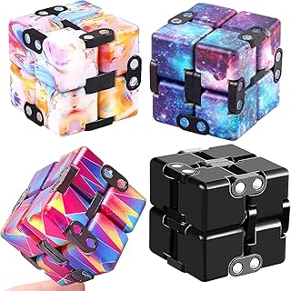 4 Packs Infinity Cube Toy Stress Relieving Game for Kids and Adults,Cute Mini Unique Gadget Anxiety Relief Kill Time Magic...