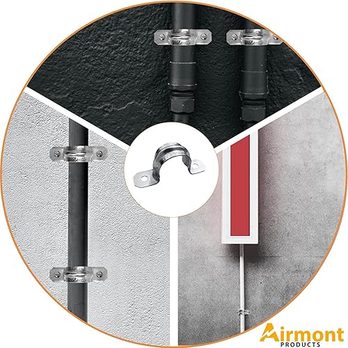 Miniatura 2 de Paquete de 5 correas de conducto EMT de dos orificios de 1 pulgada, varillas reforzadas, abrazadera de tubo de acero galvanizado resistente