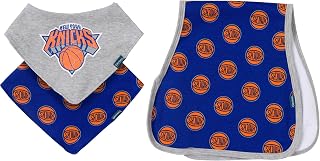 Gerber NBA unisex-baby Nba Team Bandana Bib and Burp Cloth Set