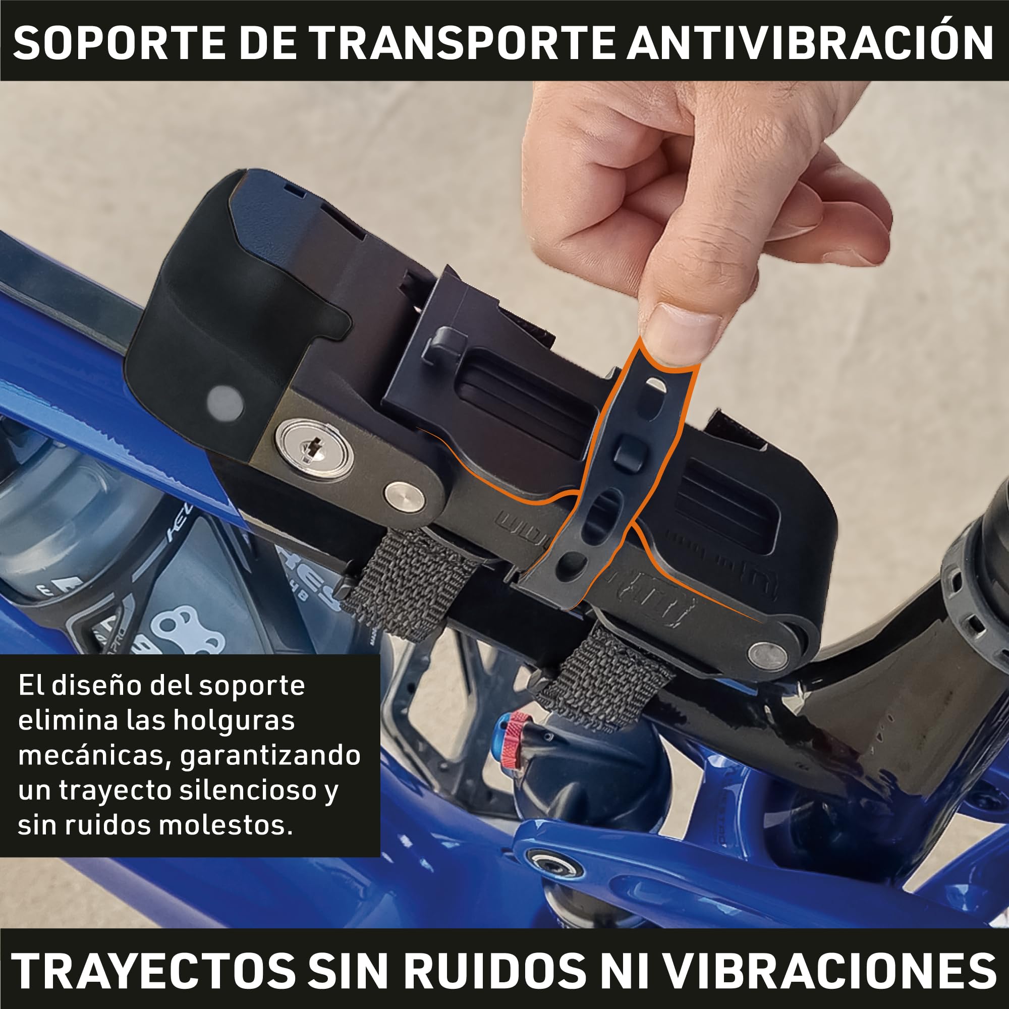 URBAN UR476B Innovador Candado Bicicleta Sin y Con Alarma 120dB Hi-Tech, Candado Bicicleta Plegable 2en1 Seguro, Soporte Más Funcional y Llevar Sin Ruidos, Antirrobo Bici Patinete Eléctrico 90cm