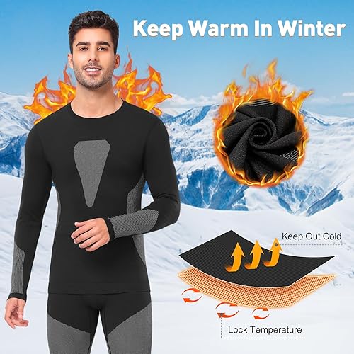 Miniatura 3 de SIMIYA Conjunto de ropa interior térmica para hombre, ropa interior larga para hombre, ropa interior larga para hombre, parte inferior superior