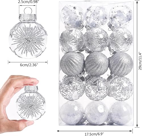 Miniatura 3 de Adornos de bola de Navidad de 30 unidades, 2.362 in2.36 pulgadas, irrompibles, decoración de árbol de Navidad, adornos decorativos colgantes para