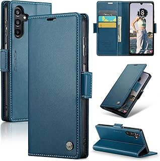 Phone Case Compatible with Samsung Galaxy A15 Luxury PU Leather Flip Cover Card Slot Holder Cover Compatible with Samsung Galaxy A15 (Blue)