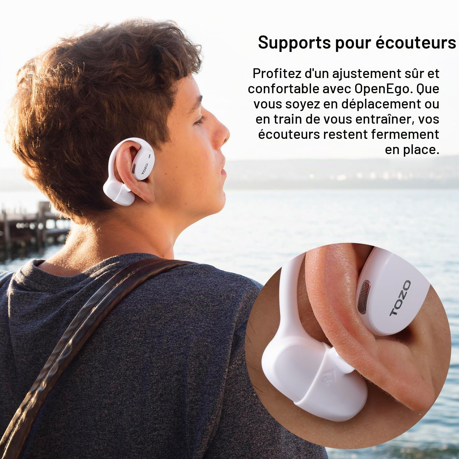 TOZO OpenEgo Écouteurs Bluetooth sans Fil Casque Bluetooth 5.3 Ultraléger