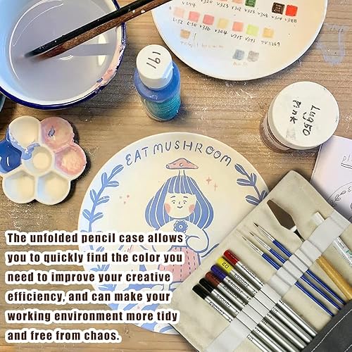 Miniatura 5 de Underglaze lápices de color, lápices de vidrio para cerámica (6 unidades, estuche). Los estuches para lápices te permiten encontrar rápidamente los