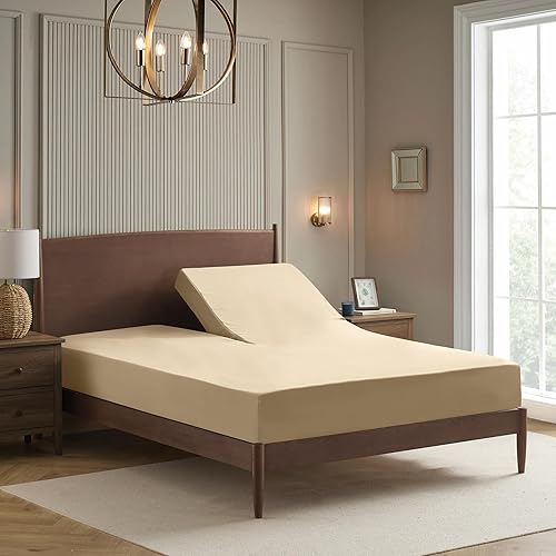 Vista 55 de Juego de sábanas de tamaño individual XL, ropa de cama transpirable y lujosa con correas elásticas integradas para las esquinas, colección Supreme