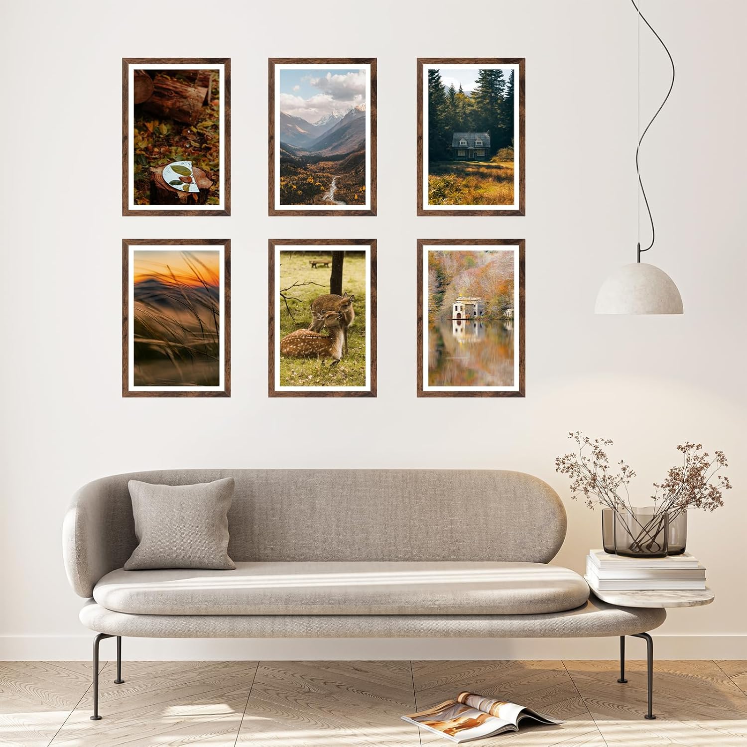 Wood 12x18 Picture Frame with 11x17 Mat, Display 11x17 with Mat or 12x18 Without Mat, Wood 12 by 18 Photo Frame, 12 x 18 Frame for Wall Hanging Display, Deep Brown